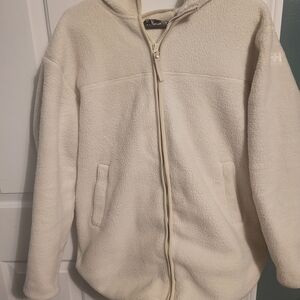 Helly Hansen Hooded Off-white Fleece Jacket Spring Fall